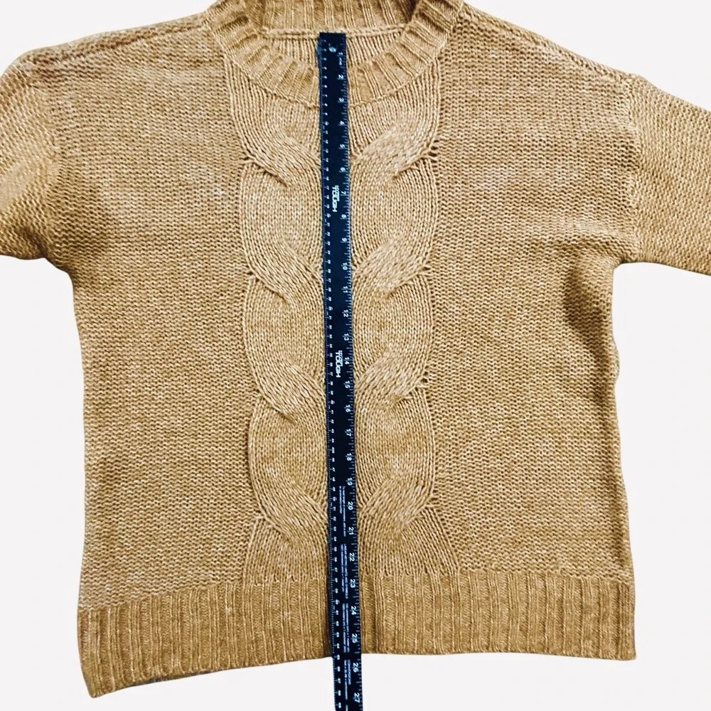Aerie‎ Sweater Womens Rust Orange S Wool Blend Oversized Cable Knit Lightweight
